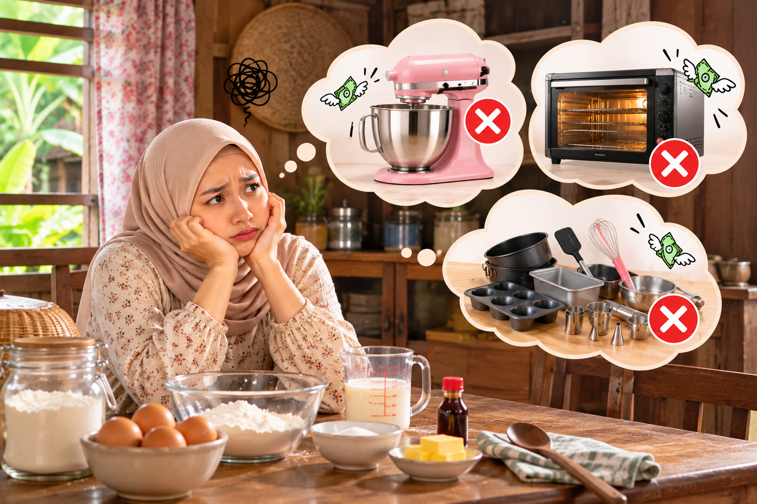 Tiada mixer dan oven